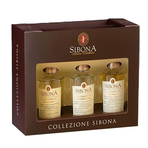 Grappa Sibona - Mini Set ( Moscato, Chardonnay, Barolo ) 200ml